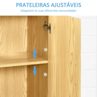 kleankin Móvel para Lavatório Pousar Armário Casa de Banho de Madeira com 2 Portas e Prateleira Interior Ajustável Moderno 60x30x60cm Madeira(m-5)