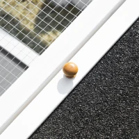 Pawhut Kleintierstall mit Freigehege wetterbeständig Tannenholz Weiß + Grau + Schwarz(m-8)