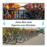 HOMCOM Estacionamento para 3 Bicicletas Suporte de Aço para Estacionar Bicicletas no Chão para Interior e Exterior 76x33x27cm Prata(m-7)