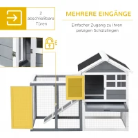 Budka dla królików karłowatych z wybiegiem zewnętrznym PawHut(m-5)