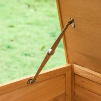 PawHut Klatka dla królików, mała chatka dla zwierząt, rampa, klatka dla małych zwierząt, drewno jodłowe, pomarańczowy(m-8)