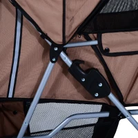 PawHut Carucior Animale Pliabil Cafeniu – 75×45×97 cm, Confort & Mobilitate(m-11)