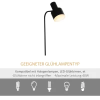 HOMCOM lampa podłogowa z półką lampa stojąca lampka do czytania E27 LED stal(m-7)