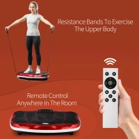 HOMCOM Plateforme vibrante oscillante 200 W écran LED 99 vitesses port USB télécommande et bandes de résistance Inclus - rouge et noir(m-5)
