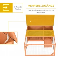 PawHut Klatka dla królika klatka dla królików domek dla małych zwierząt z otwieranym dachem asfaltowym(m-4)