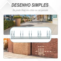 HOMCOM Estacionamento para 5 Bicicletas Suporte de Aço para Estacionar Bicicletas no Chão para Interior e Exterior 145x33x27cm Prata(m-7)
