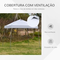 Outsunny Tenda Dobrável 3x3 Portátil de Jardim com Bolsa de Transporte com Rodas Aço para Exterior Festas Campismo Branco(m-8)