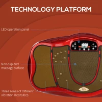 HOMCOM Plateforme vibrante oscillante 200 W écran LED 99 vitesses port USB télécommande et bandes de résistance Inclus - rouge et noir(m-6)