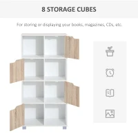 HomCom Biblioteca de Design cu 8 compartimente in Lemn Alb, 60x30x122cm(m-5)