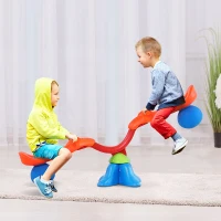 HOMCOM Kids Spinning Seesaw 360° Rotation Swivel Playground Equipment Children Indoor Outdoor Party Toy - Orange&Blue(m-11)