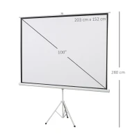 Homcom Ecran Proiectie 100” – Format 4:3 cu Trepied(m-3)