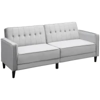 HOMCOM Sofá de 3 Plazas Convertible en Cama Tapizado en Terciopelo con Respaldo Ajustable para Salón 189x81x83,5 cm Gris(m-9)