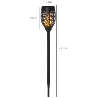 Outsunny Zonneverlichting tuinlamp set van 4 lampen 6-8 u waterdicht kunststof zwart(m-3)