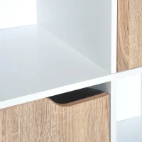 HomCom Biblioteca de Design cu 8 compartimente in Lemn Alb, 60x30x122cm(m-9)