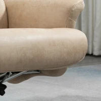 HOMCOM Sillón Relax Reclinable con Reposapiés Respaldo Reclinable 135° y Giratorio 360° para Salón 78x83x103 cm Beige(m-9)