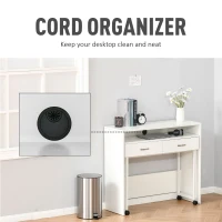 Homcom Birou Dublu Separabil cu Role – Alb(m-8)