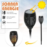 Outsunny Zonneverlichting tuinlamp set van 4 lampen 6-8 u waterdicht kunststof zwart(m-5)