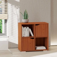 HOMCOM Mobilier Librarie cu 4 Compartimente si Panouri Particule 60x 29 x60cm(m-2)