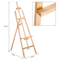 HOMCOM® Staffelei Atelierstaffelei 90° einstellbar Buche Natur(m-3)