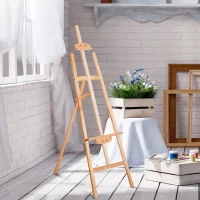 HOMCOM® Staffelei Atelierstaffelei 90° einstellbar Buche Natur(m-10)