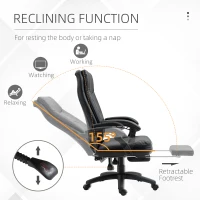 Vinsetto Executive Office Chair High Back Reclining w/ Footrest Black(m-5)