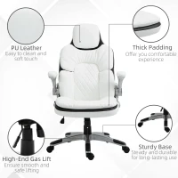 Vinsetto High Back Office Chair PU Leather White(m-8)