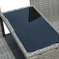 Outsunny ławka ogrodowa z technorattanu sofa ogrodowa ze stołem 2-osobowa stal kolor szary(m-8)