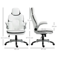 Vinsetto High Back Office Chair PU Leather White(m-3)