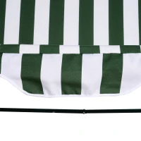 Outsunny 3 Seater Canopy Swing Chair Outdoor Garden Bench with Sun Cover Metal Frame - Green Stripes(m-11)