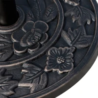 Outsunny 9kg Resin Half Round Parasol Base Umbrella Stand Garden Outdoor Accessories - Adjustable Coupler Suitable Umbrella Rod: Φ3.8cm, Φ4.8cm(m-8)