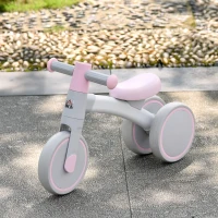 HOMCOM Bicicleta sem Pedais para Crianças de 1-3 Anos Bicicleta de Equilíbrio com 3 Rodas Silenciosas Carro Andador de Bebé 60x24x37cm Rosa(m-11)