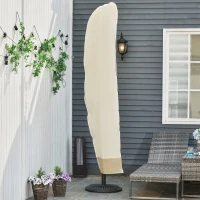 Outsunny Deluxe Large Garden Waterproof Parasol Cover Outdoor Furniture Patio Market Banana Umbrella Cantilever Protector Rain Dust Protective w/Zip (Φ56 x 220H (cm))(m-2)