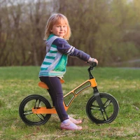 HOMCOM Bicicleta sem Pedais para Crianças de 2 a 5 anos Bicicleta de Equilibrio Infantil com Assento e Guidão Ajustáveis 86x41x49-56cm Laranja(m-2)
