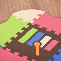 HOMCOM Tapete puzzle infantil 120x90,5x16,5 com 25 peças de espuma EVA macia Área de cobertura de 0.9 m² Modelo de instrumentos musicais multicolorido(m-13)