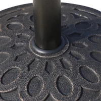 Outsunny 14kg Round Garden Parasol Base Holder Decorative Resin Market Umbrella Stand with Adjustable Coupler, Bronze(m-10)