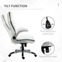 Vinsetto High Back Office Chair PU Leather White(m-5)