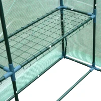 Outsunny Estufa de Jardim Estufa para Plantas com Prateleiras 143x143x195cm Estrutura de Aço Jardinagem Verde(m-10)