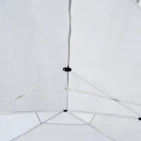 Outsunny Carpa Plegable 6x3 m Cenador para Jardín Gazebo con 6 Cortinas Mosquitera y Cremallera Bolsa de Transporte Impermeable para Exterior Blanco(m-9)