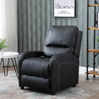 HOMCOM Massagesessel TV-Sessel elektrisch Relaxsessel Fernsehsessel Heizfunktion Wohnzimmer 165°-Neigung Kunstleder Metall Schwarz 70 x 88 x 100 cm(m-2)