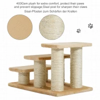 PawHut DRAPAK SCHODKI DLA KOTA PSA 3 STOPNIE beżowe(m-6)