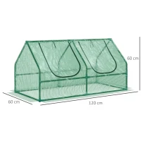 Outsunny Estufa com Tubo de Aço e Plástico Jardim Varanda Cultivo de Plantas 120x60x60 cm(m-3)