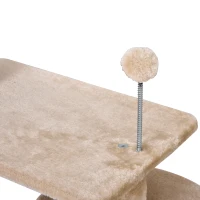 Drzewo dla kota 3 poziomy drzewo dla kota jaskinia dla kota sizalowe słupki deska do drapania plusz kolor beżowy(m-9)