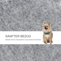 PawHut Drabinka dla Kota 3-stopniowa z Kratzami i Piłką, Drabinka dla Zwierząt dla Kotów do 5 kg Plusz Juta Szary 45 x 40 x 48 cm(m-6)