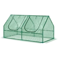Outsunny Estufa com Tubo de Aço e Plástico Jardim Varanda Cultivo de Plantas 120x60x60 cm(m-8)