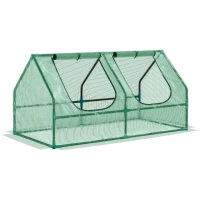 Outsunny Estufa com Tubo de Aço e Plástico Jardim Varanda Cultivo de Plantas 120x60x60 cm(m-1)