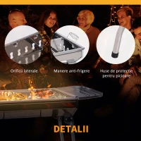 Outsunny Barbecue pe Carbune Pliabil Portabil in Otel 104x33x70cm(m-7)
