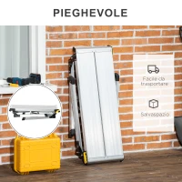 DURHAND Piattaforma di Lavoro Pieghevole per Lavori in Casa con 4 Piedi Protettivi, in Alluminio, 128x41x60 cm, Argento(m-5)