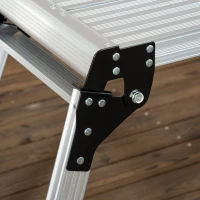 DURHAND Piattaforma di Lavoro Pieghevole per Lavori in Casa con 4 Piedi Protettivi, in Alluminio, 128x41x60 cm, Argento(m-9)