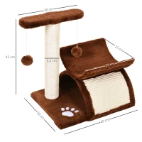 PawHut® DRAPAK DLA KOTA DRZEWKO DO ZABAWY DRAPANIA Z PIŁKĄ brązowy 40 x 30 x 43 cm (DxSxW)(m-3)