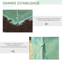 Outsunny Estufa de Jardim Estufa para Plantas com Prateleiras 143x143x195cm Estrutura de Aço Jardinagem Verde(m-7)
